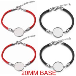 5pcs Lot Stainless Steel Rope Bracelet Round 20mm Cabochon Base for Bracelets DIY Jewelry Making Supplies Bulk Items Wholesale