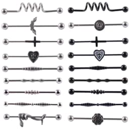 1PC Surgical Steel Industrial Barbell Ring Women Men Snake Straight Cartilage Earring Helix Unisex Ear Body Piercing Jewelry 14G