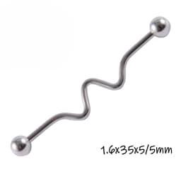 1PC Surgical Steel Industrial Barbell Ring Women Men Snake Straight Cartilage Earring Helix Unisex Ear Body Piercing Jewelry 14G