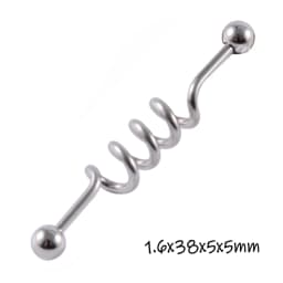 1PC Surgical Steel Industrial Barbell Ring Women Men Snake Straight Cartilage Earring Helix Unisex Ear Body Piercing Jewelry 14G