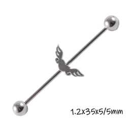 1PC Surgical Steel Industrial Barbell Ring Women Men Snake Straight Cartilage Earring Helix Unisex Ear Body Piercing Jewelry 14G