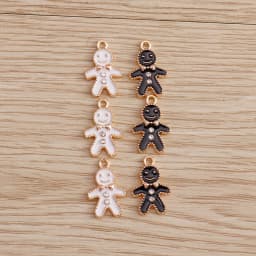 10pcs 11*17mm Enamel Gingerbread Man Charms Pendants for Necklaces Earrings DIY Cartoon Crystal Charms Jewelry Handmade Crafting