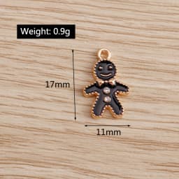 10pcs 11*17mm Enamel Gingerbread Man Charms Pendants for Necklaces Earrings DIY Cartoon Crystal Charms Jewelry Handmade Crafting