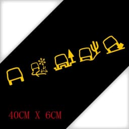 Funny Car Icon Reminder Decal Waterproof Reflective Car Sticker 40cmx6cm