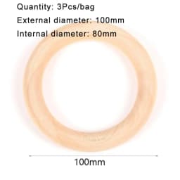 3-100Pcs Natural Wooden Rings 15-100mm Unfinished Solid Smooth Wooden Rings Circle Pendant for Macrame DIY Crafts Jewelry Making