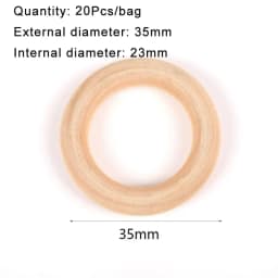 3-100Pcs Natural Wooden Rings 15-100mm Unfinished Solid Smooth Wooden Rings Circle Pendant for Macrame DIY Crafts Jewelry Making