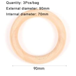 3-100Pcs Natural Wooden Rings 15-100mm Unfinished Solid Smooth Wooden Rings Circle Pendant for Macrame DIY Crafts Jewelry Making