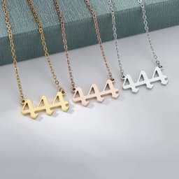 111 222 333 444 555 666 777 888 999 Necklaces For Women Men Gold Color Stainless Steel Angel Number Necklace Pendant Jewelry