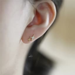 925 Sterling Silver Micro Inlaid Crystal Four-Pointed Star Plating 14k Gold Earrings Women Small Cute Banquet Jewelry