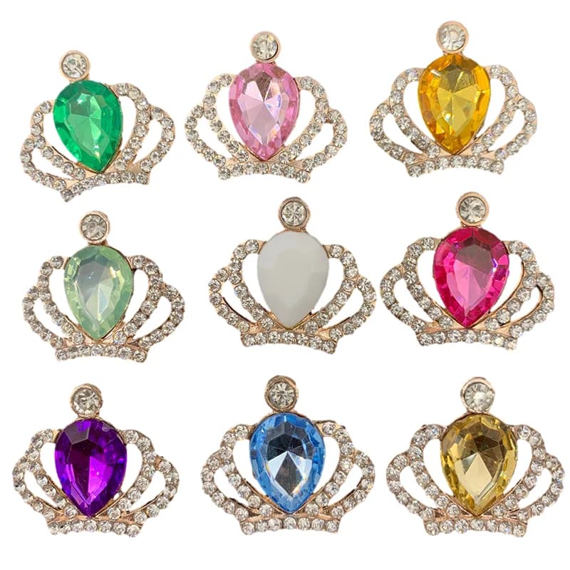NEW 10Pcs Silver/Gold 22*30MM Alloy Crown Diamond DIY Jewelry Accessories For Rhinestone Handmade Wedding Decoration