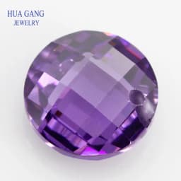 Single Hole Multicolor Double Checkerboard AAAAA Round Brilliant Cubic Zirconia Stone For Jewelry Making 3-14mm