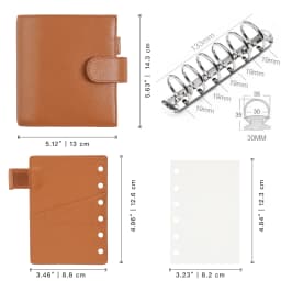 Moterm Luxe 2.0 Series Pocket Size Planner Pebbled Grain Leather A7 Notebook with 30MM Ring Mini Agenda Organizer Diary Notepad