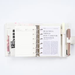 Moterm Luxe 2.0 Series Pocket Size Planner Pebbled Grain Leather A7 Notebook with 30MM Ring Mini Agenda Organizer Diary Notepad