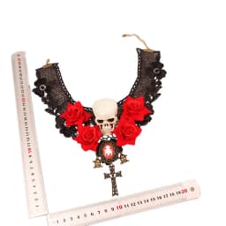 Gothic Lolita Black Lace Short Chain Choker Sexy Tassels Necklace Hollow Out Big Rose Flower Punk Handmade Wedding Jewelry Gift