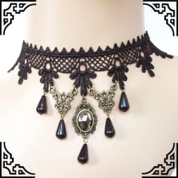 Gothic Lolita Black Lace Short Chain Choker Sexy Tassels Necklace Hollow Out Big Rose Flower Punk Handmade Wedding Jewelry Gift