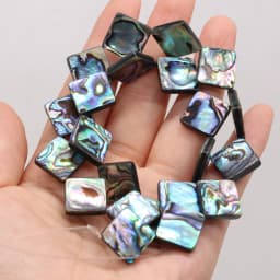 High Quality Square Abalone Shell Beads 3Pcs Shells Loose Spacer Beads for Charm DIY Necklace Bracelet Jewelry Making Findings
