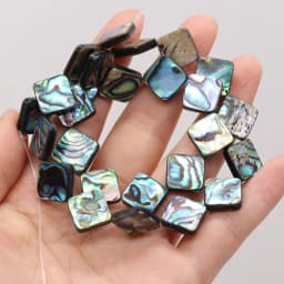 High Quality Square Abalone Shell Beads 3Pcs Shells Loose Spacer Beads for Charm DIY Necklace Bracelet Jewelry Making Findings