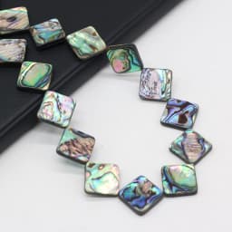 High Quality Square Abalone Shell Beads 3Pcs Shells Loose Spacer Beads for Charm DIY Necklace Bracelet Jewelry Making Findings