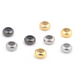 10pcs Stainless Steel Round Spacer Stopper Beads With Rubber Inside Fit Pandora Charms Bracelets Fashion Jewelry