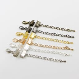 10pcs/lot Lobster Clasp Connectors Ribbon Leather Cord End Fastener Clasps With Chains For Bracelet DIY Jewelry Making Wholesale