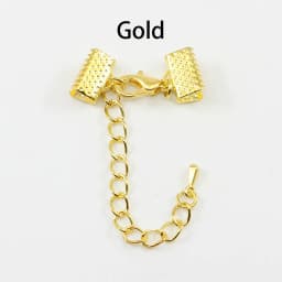 10pcs/lot Lobster Clasp Connectors Ribbon Leather Cord End Fastener Clasps With Chains For Bracelet DIY Jewelry Making Wholesale