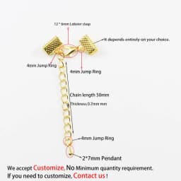 10pcs/lot Lobster Clasp Connectors Ribbon Leather Cord End Fastener Clasps With Chains For Bracelet DIY Jewelry Making Wholesale
