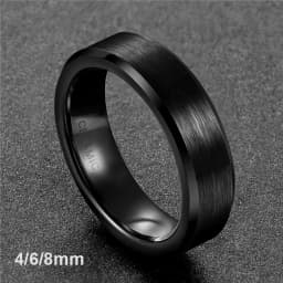 Somen Brushed Black Rings Men Ceramic Ring 8mm/6mm/4mm Lovers Wedding Band Engagement Ring Matte Male Never Fade Bague Homme
