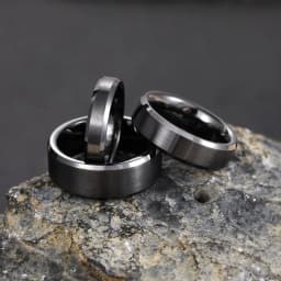 Somen Brushed Black Rings Men Ceramic Ring 8mm/6mm/4mm Lovers Wedding Band Engagement Ring Matte Male Never Fade Bague Homme