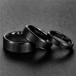 Somen Brushed Black Rings Men Ceramic Ring 8mm/6mm/4mm Lovers Wedding Band Engagement Ring Matte Male Never Fade Bague Homme