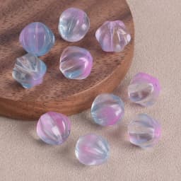 10pcs Round Pumpkin Shape 10mm Lampwork Crystal Glass Loose Spacer Beads Lot for Jewelry Making DIY Crafts Findings