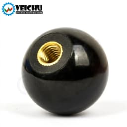 VEICHU 1/2/3/4/5PCS Black Red Resin Ball Knobs M4~M6 Thread Clamping Copper Core Knob Plastic Grip Handle Lever Knob