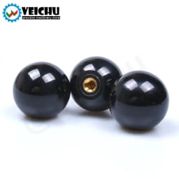 VEICHU 1/2/3/4/5PCS Black Red Resin Ball Knobs M4~M6 Thread Clamping Copper Core Knob Plastic Grip Handle Lever Knob