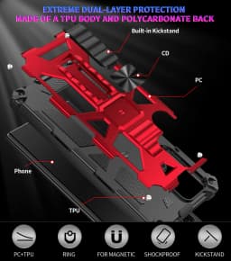 Military Hard Armor Shockproof Case For Samsung Galaxy S26 Ultra S25 FE S24 S23 S22 S21 A57 A17 A15 A16 A56 Kickstand Back Case