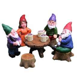 4pcs/Set Mini Funny Cute Gnome Have Party Resin Dwarfs Statue DIY Bonsai Decoration For Home Office Desk Sculpture Dropshipping
