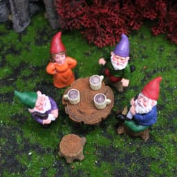 4pcs/Set Mini Funny Cute Gnome Have Party Resin Dwarfs Statue DIY Bonsai Decoration For Home Office Desk Sculpture Dropshipping