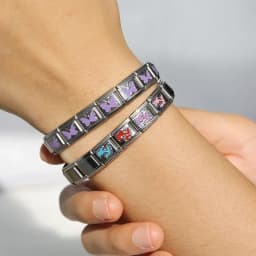 Hapiship Fashion Butterfly Dolphin Cross Flower Star Italian Links Charm Fit 9mm Stainless Steel Bracelet Jewelry Making DJ463