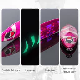 NOEBY Luminous Slow Pitch Jig 60-210g Metal Jig Slow Fall Saltwater Boat Fishing Offshore Jigging