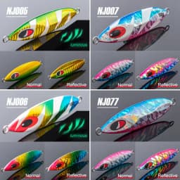 NOEBY Luminous Slow Pitch Jig 60-210g Metal Jig Slow Fall Saltwater Boat Fishing Offshore Jigging