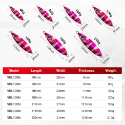 NOEBY Luminous Slow Pitch Jig 60-210g Metal Jig Slow Fall Saltwater Boat Fishing Offshore Jigging