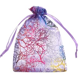 25pcs/50pcs Organza Gift Bags 7x9/9x12/10x15/13x18cm Jewelry Packaging Bags Wedding Present Drawable Tree Pattern Packing Bags