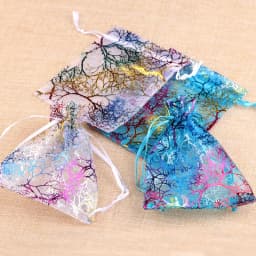 25pcs/50pcs Organza Gift Bags 7x9/9x12/10x15/13x18cm Jewelry Packaging Bags Wedding Present Drawable Tree Pattern Packing Bags