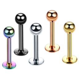 1PC Steel Gem Labret Piercings 16G Lip Ring Crystal Lip Helix Piercing Tragus Earring CZ Cartilage Stud Body Piercings Jewelry