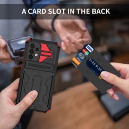 Card Slot Armor Case For Samsung Galaxy S26 S25 Edge S24 S23 S22 S21 S20 FE Plus Ultra A52 A53 A54 A55 A56 Anti Shock Cover Case