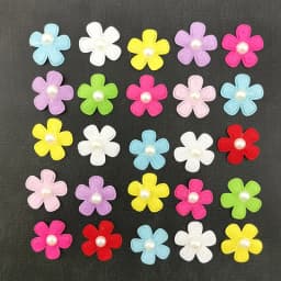 (100 Pcs/pack) 25mm Mixed Color Pearl Petals Costume Decoration Handmade Diy Crafts Girl Headdress Dress Up Artificial Flower