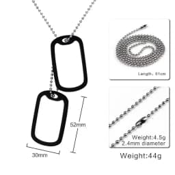 Personalized Stainless Steel Dog Army Tag Custom Engraved Name ID Photo pendants Necklace Long Chain Military Army Style Jewelry