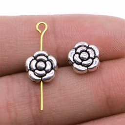 20pcs Flower Small Hole Bead Charms For Jewelry Making DIY Crafts Making Findings Handmade Tibetan Jewelry