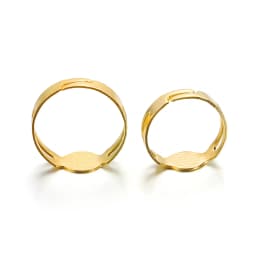 40PCS/lot 7/8MM Gold Plated Rings Adjustable Blank Ring Settings Findings For DIY Fashion Rings Jewelry Making Accessories