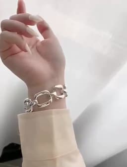 FOXANRY Stamp Bracelets for Women Trend Hip Hop Vintage Thick Chain Creative Hollow Geometric Design Party Jewelry