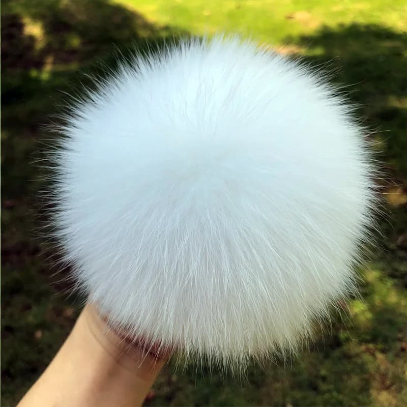 DIY Fur Pom Pom 100% Natural Fox Hairball Hat Ball Pom Pom Handmade Really Large Hair Ball Wholesale Hat With Buckle