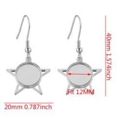 10pcs/Lot Gold Plated Stainless Steel Earrings Hook Cabochon Blank Base 12mm Glass Resin Tray DIY Jewelry Making Supplies Charms
